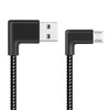 20cm 2A USB to Micro USB Weave Style Double Elbow Data Sync Charging Cable, For Samsung / Huawei / Xiaomi / Meizu / LG / HTC(Black)