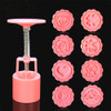 DIY Fondant Cake Mold Biscuit Cookie Cutters Baking Tools with 8 PCS Round Cartoon Patterns(Pink)