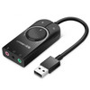 UGREEN CM109 USB to 3-ports 3.5mm Computer External Audio Card with Volume Adjustment Wheel, Length: 15cm