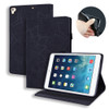 For iPad Pro 9.7 inch Calf Pattern Double Folding Design Embossed Leather Case with Holder & Card Slots & Pen Slot & Elastic Band(Black)