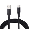 1m Cloth Braided Cord USB A to Type-C Data Sync Charge Cable, For Galaxy, Huawei, Xiaomi, LG, HTC and Other Smart Phones (Black)