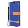 For Huawei P40 Color Matching Denim Texture Horizontal Flip Leather Case with Holder & Card Slots & Wallet & Lanyard(Royal Blue)