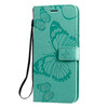 For Xiaomi Redmi Note 8T Pressed Printing Butterfly Pattern Horizontal Flip PU Leather Case with Holder & Card Slots & Wallet & Lanyard(Green)