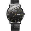 OLEVS 5882 Men Business Ultra-thin Waterproof Automatic Mechanical Watch(Steel Strap Black)