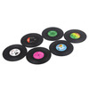 6 PCS/Set Retro Black Vinyl CD Record Drink Coasters Home Table Cup Mat Decor Coffee Drink Placemat Tableware Spinning, Diameter: 10.7cm