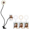 Clip Style Universal Cell Phone Holder Bracket Selfie Ring Light with 3-Color Light Adjustment, for Studio Recording, Live Broadcast, Live Show, KTV, etc.(Black)