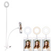 Clip Style Universal Cell Phone Holder Bracket Selfie Ring Light with 3-Color Light Adjustment, for Studio Recording, Live Broadcast, Live Show, KTV, etc.(White)