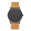 CAGARNY 6850 Fashion Dual Quartz Movement Wrist Watch with Genuine Leather Band(Brown Band Black Window)