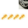 Universal 8mm Rocket Style Aluminum Alloy Car Tire Valve Caps, Pack of 4(Gold)