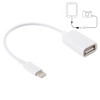 USB Female to 8pin Male OTG Adapter Cable, for iPad 4 / iPad mini / mini 2 Retina, Support iOS7/8, Length: 18cm(White)