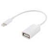 USB Female to 8pin Male OTG Adapter Cable, for iPad 4 / iPad mini / mini 2 Retina, Support iOS7/8, Length: 18cm(White)