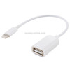 USB Female to 8pin Male OTG Adapter Cable, for iPad 4 / iPad mini / mini 2 Retina, Support iOS7/8, Length: 18cm(White)