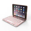 F8SM For iPad mini 3 / 2 / 1 Laptop Version Colorful Backlit Aluminum Alloy Bluetooth Keyboard Protective Cover (Rose Gold)