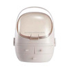 Portable Dust-proof Transparent Round Cosmetic Drawer Type Storage Box(Small Beauty Powder )