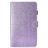 For Galaxy Tab A 7.0 (2016) T280 Varnish Glitter Powder Horizontal Flip Leather Case with Holder & Card Slot(Purple)