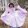 Summer Outdoor Ice Silk Zipper Sun-proof Clothing Headscarf Suit Protection Equipment(Purple)