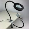 Aluminum Table Clamp Soldering Iron Holder Soldering Station PCB Fixture with Metal Arm & LED Magnifying Glass