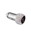 Car Diamond Aluminium Alloy QC3.0 Dual USB Quick Charger(Colour)