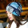 Women Autumn and Winter Wild Turban Hat Scarf Dual Purpose Confinement Cap, Size:One Size(Letter Color 1)