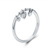 925 Sterling Silver Heart Diamond Ring Women Wedding Engagement Jewelry, Ring Size:6