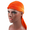 Velvet Turban Cap Long-tailed Pirate Hat Chemotherapy Cap (Orange)