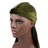 Velvet Turban Cap Long-tailed Pirate Hat Chemotherapy Cap (Grass Green)