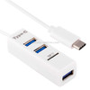 2 in 1 USB-C / Type-C 3.1 to USB 2.0 COMBO 3 Ports HUB + TF Card Reader(White)