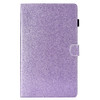 For Galaxy Tab A 10.1 (2019) T510 Varnish Glitter Powder Horizontal Flip Leather Case with Holder & Card Slot(Purple)