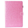 For Galaxy Tab S4 10.5 T830 Varnish Glitter Powder Horizontal Flip Leather Case with Holder & Card Slot(Pink)