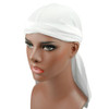 Velvet Turban Cap Long-tailed Pirate Hat Chemotherapy Cap (White)