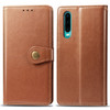 Retro Solid Color Leather Buckle Mobile Phone Protection Leather Case with Photo Frame & Card Slot & Wallet & Bracket Function for Huawei P3(Brown)
