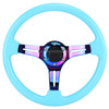 Car Colorful Modified Racing Sport Horn Button Steering Wheel, Diameter: 34.6cm (Sky Blue)