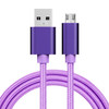 1m 3A Woven Style Metal Head Micro USB to USB Data / Charger Cable, For Samsung / Huawei / Xiaomi / Meizu / LG / HTC and Other Smartphones(Purple)