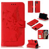 Feather Pattern Litchi Texture Horizontal Flip Leather Case with Wallet & Holder & Card Slots For iPhone 11 Pro(Red)