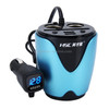 HSC YC-19D Car Cup Charger 2.1A/1A Dual USB Ports Car 12V-24V Charger with 2-Socket Cigarette, Card Socket and LED Display(Blue)