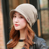 Cotton Hooded Hat Ladies Windproof Multi-purpose Ear Protection Turban Hat, Size:One Size, Style:Solid Color(Khaki)