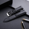 Lizard Texture Leather Strap Replacement Watchband, Size: 12mm(Black)