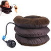 Inflatable Air Cervical Neck Traction Device Soft Head Back Shoulder Neck Ache Massager Headache Pain Relieve Relaxation Brace(Coffee)