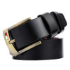 Dandali L8038 Men Casual Retro Pin Buckle Leather Belt Waistband, Length: 115cm (Black)