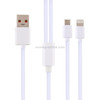 USB Male to 8 Pin + USB-C / Type-C Male Interface TPE Fast Charge Data Cable, Length: 1.2m (White)