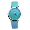 OKTIME WOK13402 2 PCS Retro Gradient Color Design Leather Belt Quartz Watch for Men / Women(green on the silver shell)