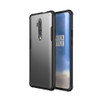 For OnePlus 7T Pro Four Corners Anti-Fall Acrylic +TPU Transparent Frosted Armor Protective Case(Black)