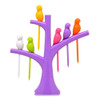 Creative Fashion Treetop Bracket Birdie Fruit Fork Set Environmentally Friendly Easy to Place Fruit Sign(Purple)