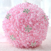 Wedding Holding Pearl Flowers Bridal Bouquet Accessories Bridesmaid Rhinestone Party Wedding Decoration Supplies, Diameter: 20cm(Pink)