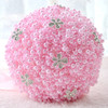 Wedding Holding Pearl Flowers Bridal Bouquet Accessories Bridesmaid Rhinestone Party Wedding Decoration Supplies, Diameter: 20cm(Pink)