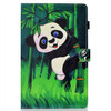 for Galaxy Tab A 10.5 T590 Colored Drawing Stitching Horizontal Flip Leather Case, with Holder & Card Slots(Panda)