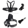 ST-145 4 in 1 Chest Strap (Type B) + Head Strap (Type B) + J-shaped Bracket + Thumb Screw for GoPro NEW HERO / HERO7 /6/ 5 /5 Session /4 /3+ /3 /2 /1(Black)