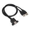 bk3507 Dual USB 2.0 Male to Dual USB Female Extension Cable with Fixing Hole, Length: 50cm