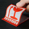 1000 PCS Self-adhesive English Warning Sticker Fragile Label, Size: 5.5x5.5cm