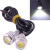 2 PCS 2x 2W Waterproof Eagle Eye Light White LED Light for Vehicles, Cable Length: 60cm(Silver)